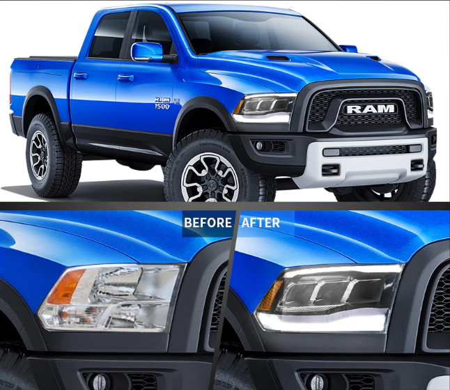 картинка Передние светодиодные фары для Dodge RAM1500 09-18/RAM1500 CLASSIC 19-21 магазин  StreetTuning 