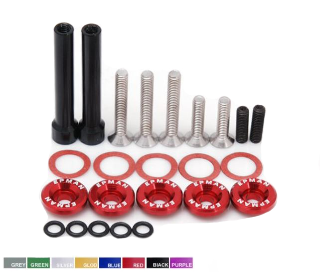 картинка Болты с шайбами крышки клапанов Epman для Honda VTEK D-серия, красные магазин  StreetTuning 