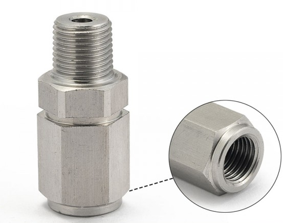 картинка Стальной фитинг переходник 1/8" NPT папа - мама AN3 магазин  StreetTuning 