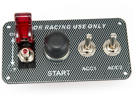 картинка Панель запуска (зажигания) ДВС 1 кнопка старта, 3 тумблера магазин  StreetTuning 