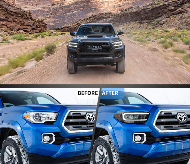 картинка Передние светодиодные фары для Toyota Tacoma с 2015 по 2019 г магазин  StreetTuning 