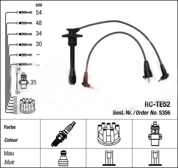 картинка Провода зажигания NGK RC-TE 52 5356 RC-TE52 для Toyota Starlet магазин  StreetTuning 