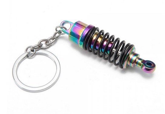 картинка Брелок в виде койловера, цвет неохром магазин  StreetTuning 