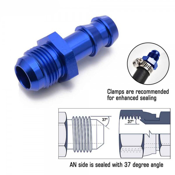 картинка Фитинг адаптер переходник папа AN6 - папа 6/25 ( 6 мм) магазин  StreetTuning 