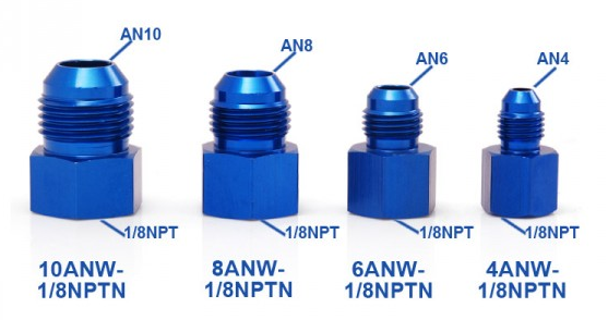 картинка Фитинг папа AN6 - мама 1/8 NPT магазин  StreetTuning 