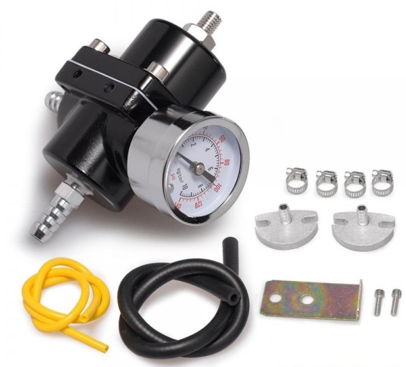 картинка Топливный регулятор Epman с белым манометром 0 - 140 PSI, черный магазин  StreetTuning 