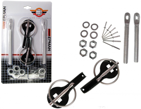 картинка Спортивные замки капота Epman, черные магазин  StreetTuning 