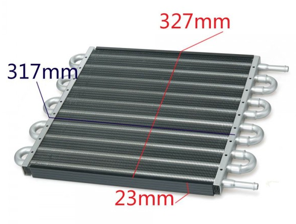 картинка Масляный радиатор трансмиссионный 10 рядов 395 х 327 х 23 магазин  StreetTuning 