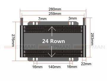 картинка Масляный радиатор трансмиссионный, 600 серия. черный, 24 рядов магазин  StreetTuning 