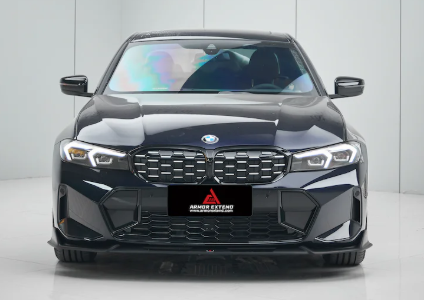 картинка Сплиттер (губа) на передний бампер для BMW G20 330i LCI, черный глянец магазин  StreetTuning 