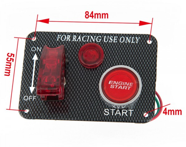 картинка Панель запуска ДВС с индикатором подачи тока и тумблером №1 магазин  StreetTuning 