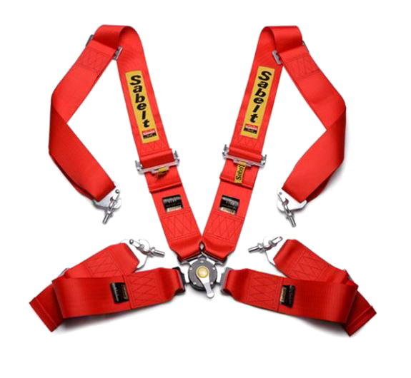 картинка 4-х точечный ремень безопасности Sabelt Style, красный магазин  StreetTuning 