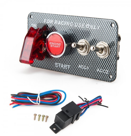 картинка Панель запуска ДВС с 3-мя тумблерами магазин  StreetTuning 