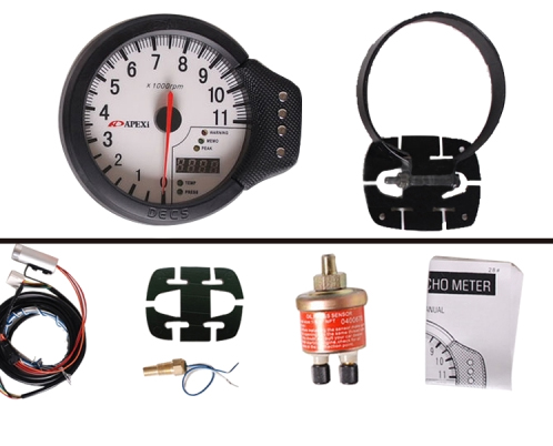 картинка Тахометр Apexi 3 в 1 с шифт лампой 5-юймов, белый циферблат магазин  StreetTuning 