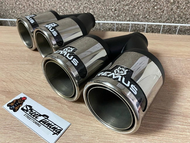 картинка Насадки на глушитель Remus Style двойные комплект- 2 шт 51 х 89 мм магазин  StreetTuning 