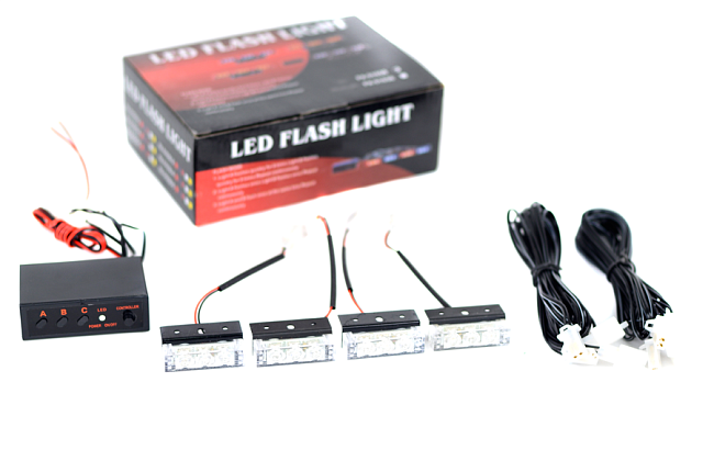 картинка Стробоскопы Led Flash Light, красно-синие -  4 шт магазин  StreetTuning 