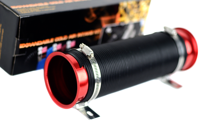 картинка Универсальная гофра для впуска с красным фланцем магазин  StreetTuning 