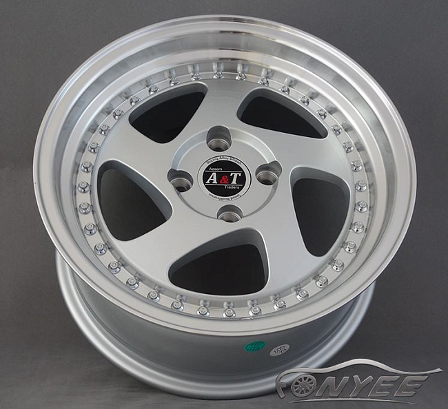 картинка Новые диски Rotiform TMB Flat R15 4х100 ET30 J7 серебро + полированная полка магазин  StreetTuning 