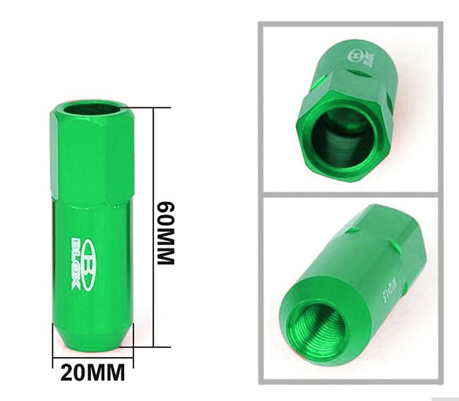 картинка Комплект гаек Blox,  зеленые М12 х 1.5 магазин  StreetTuning 