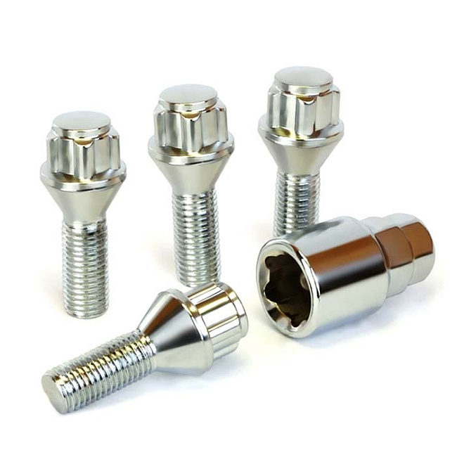 картинка Комплект секретных болтов 12x1.5, 28 мм, конус. - 375110H1-1Key магазин  StreetTuning 