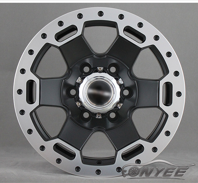 картинка Новые диски Powcan модель 7 R15 J7 ET-15 6x139,7 черный мат + серебро магазин  StreetTuning 