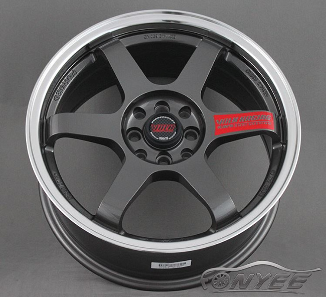 картинка Новые диски Rays TE37 R17 4X114,3/4X100 ET38 J7,5 серые глянцевые + полированная полка магазин  StreetTuning 