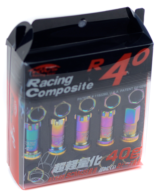 картинка Комплект гаек Kics Racing Composite R40 Неохром M12 x 1.5 магазин  StreetTuning 