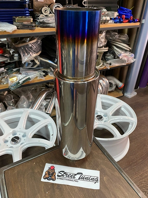 картинка Прямоточная банка HKS Style серии Jasma,D-63x102 мм с напылением магазин  StreetTuning 