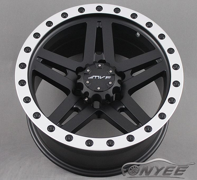 картинка Новые диски MVF-957 R17 6X114,3 ET5 J8,5 черный мат + серебро магазин  StreetTuning 