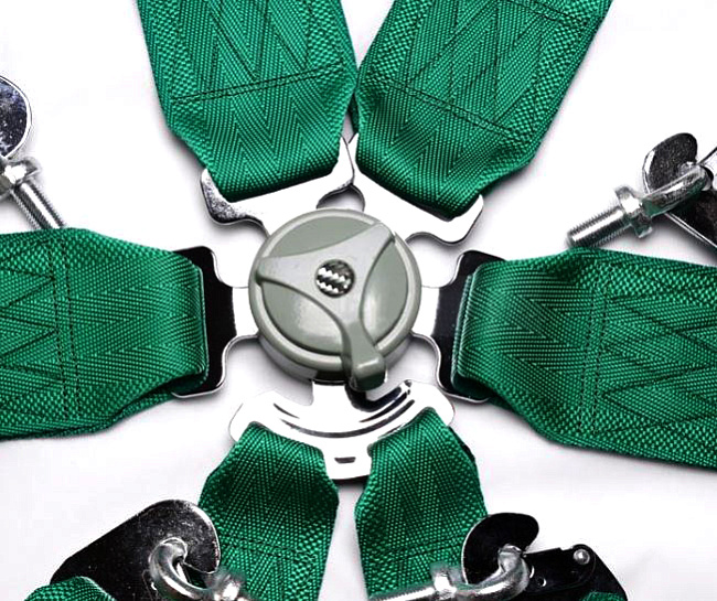 картинка Ремень безопасности 6-ти точечный TAKATA Style, зеленый магазин  StreetTuning 