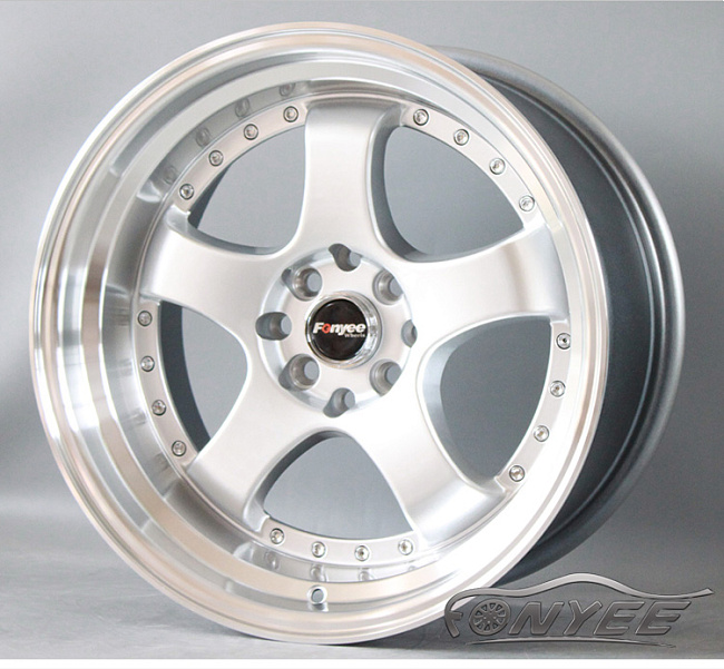 картинка Новые диски JNC 017 R17 4X100 ET20 J9 серебро + полированная полка магазин  StreetTuning 