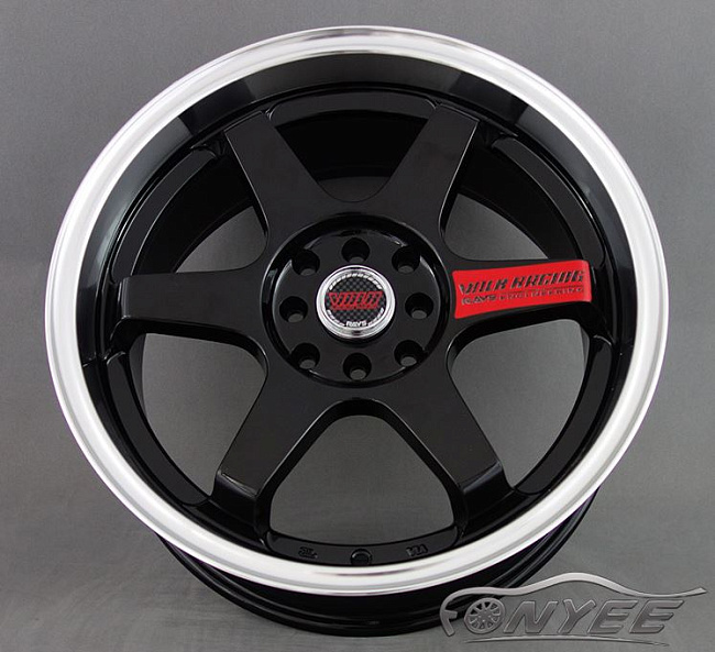 картинка Новые диски Rays TE37 R17 4X114,3/4X100 ET40 J7,5 черные глянцевые + хром полка магазин  StreetTuning 