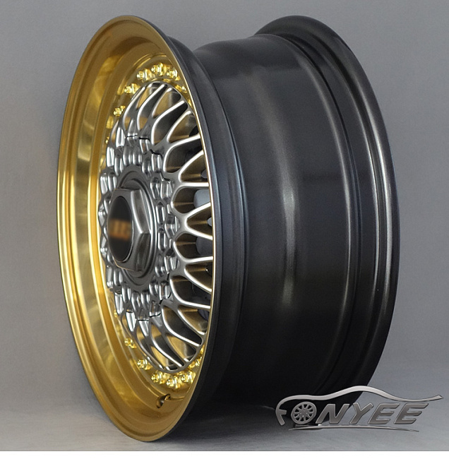 картинка Новые диски BBS RS R14 4X108/4X100 ET20 J6 серебро + золотая полированная полка магазин  StreetTuning 
