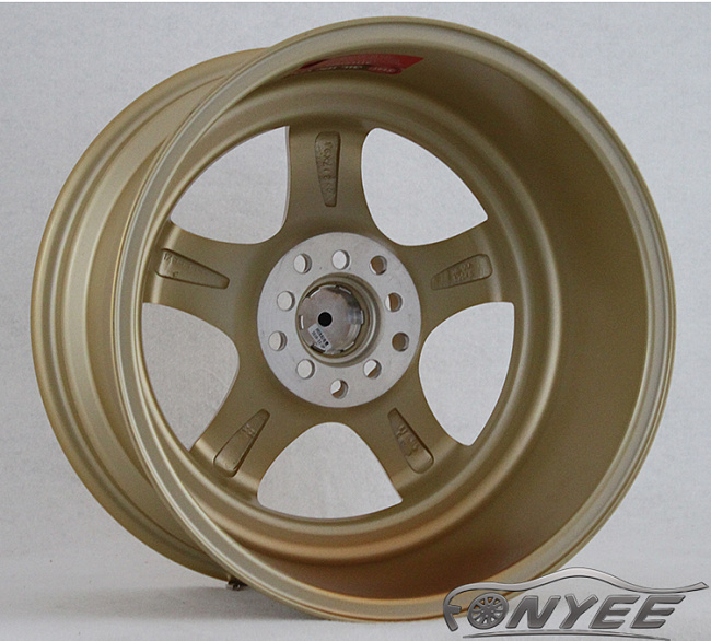 картинка Новые диски JNC 017 R17 5X114,3-100 ET20 J9 золото + полированная полка золото магазин  StreetTuning 