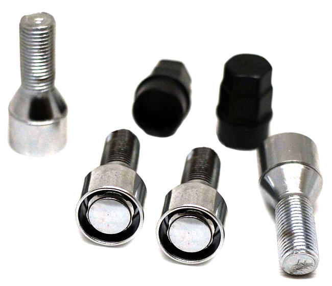 картинка Комплект секретных болтов Starleks шаг M14x1,25 28 мм серебро магазин  StreetTuning 