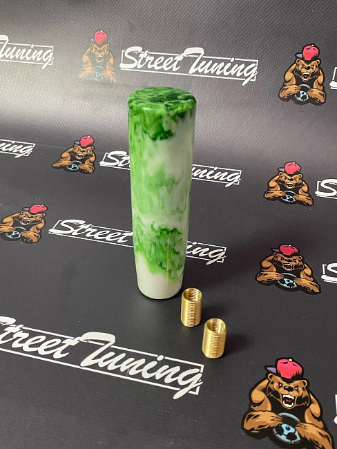 картинка Ручка КПП, цилиндр JDM 10 см, зелена-белая магазин  StreetTuning 