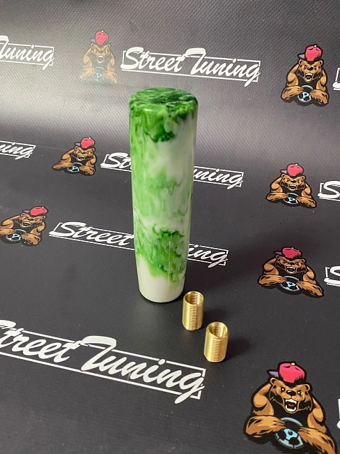 картинка Ручка КПП, цилиндр JDM 10 см, зелена-белая магазин  StreetTuning 