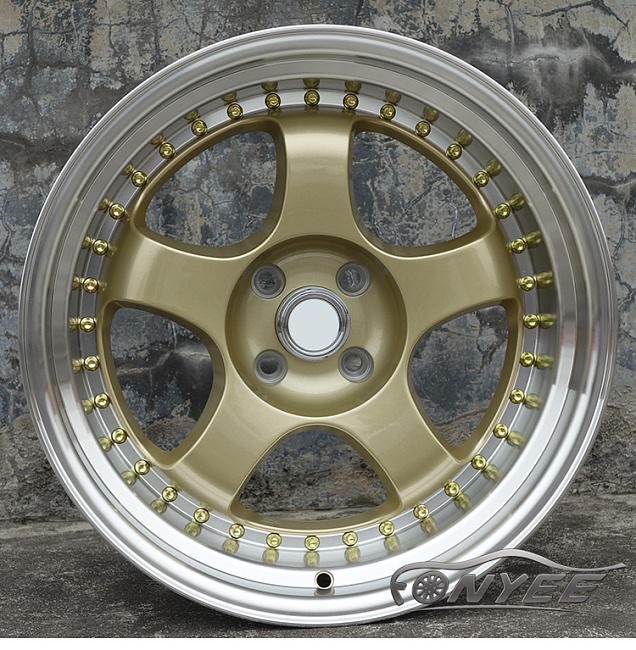 картинка Новые диски WORK Meister S1 R17 4х100 J9 ET20 золото + полированная полка магазин  StreetTuning 