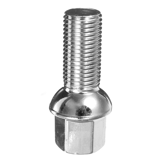 картинка Колесный болт Starleks M14x1.5 высота 28 мм, сфера, ключ 17 мм, хром магазин  StreetTuning 