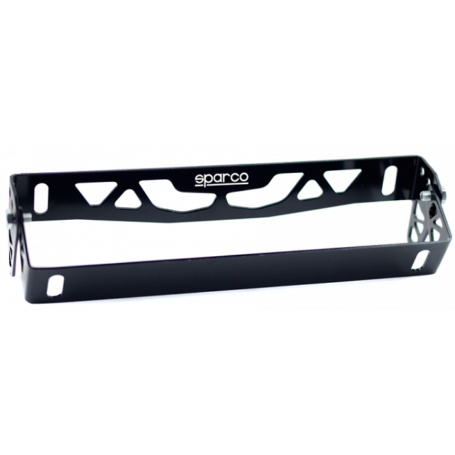 картинка Крепеж номерной рамки под углом Sparco Style, цвет черный магазин  StreetTuning 