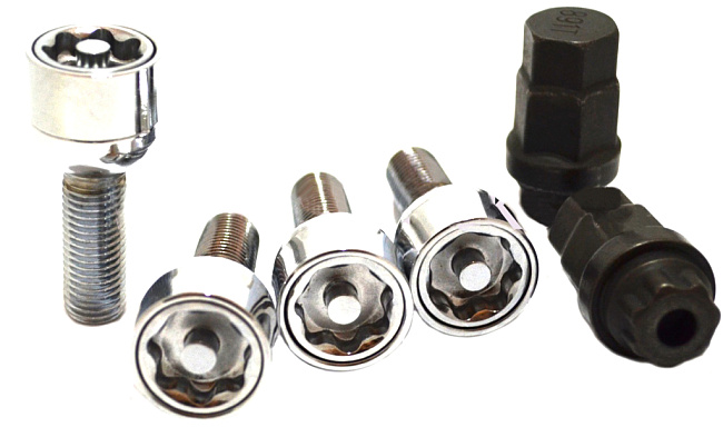 картинка Комплект секретных болтов 12x1.5, 30 мм, конус. - 385120X2-2Key магазин  StreetTuning 