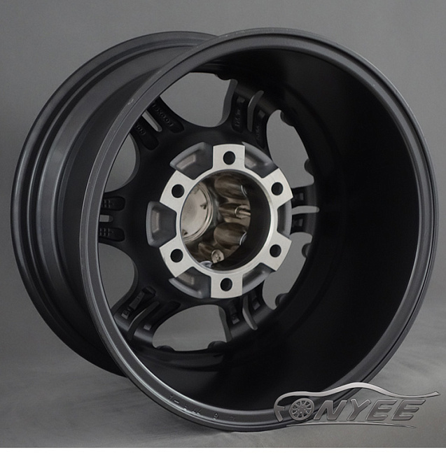 картинка Новые диски Powcan модель 6 R15 J8 ET-10 6x139,7 черный глянец + серебро магазин  StreetTuning 