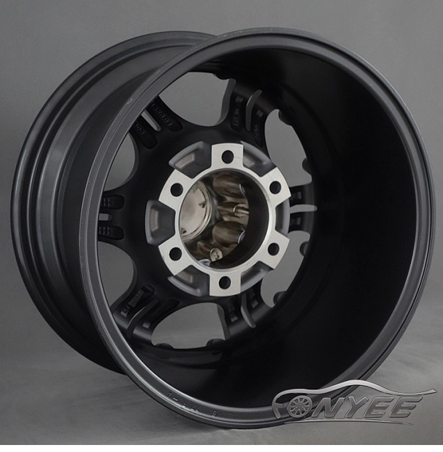 картинка Новые диски Powcan модель 6 R15 J8 ET-10 6x139,7 черный глянец + серебро магазин  StreetTuning 