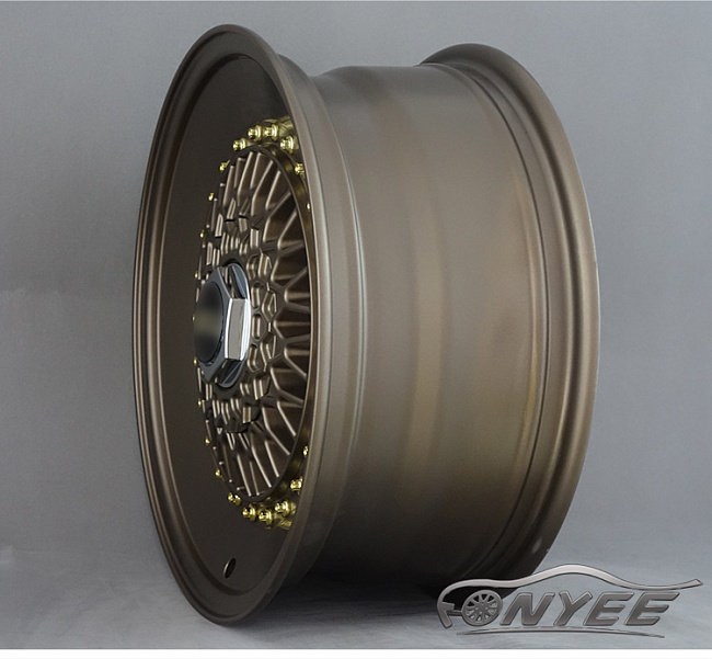 картинка Новые диски BBS RS R16 4X100/4X108 ET30 J7 темно золотой глянец + золотые болтики + полированная полка магазин  StreetTuning 