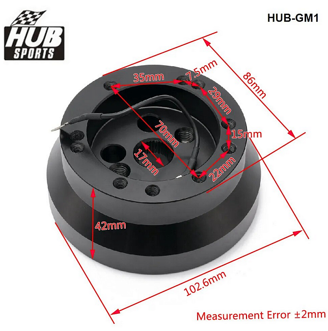 картинка Адаптер для GM Chevy Dodge Jeep для рулей с 5 и 6 отверстиями HUB-GM1 магазин  StreetTuning 