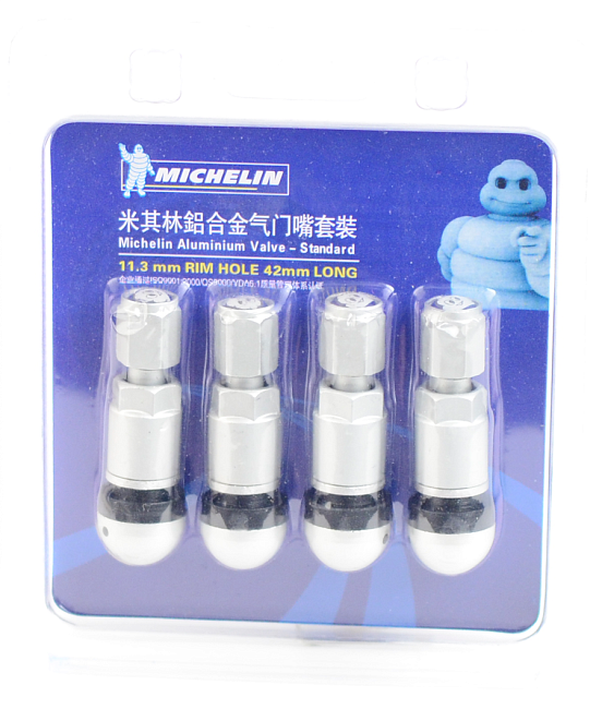 картинка Спортивные ниппели "Michelin" для бескамерных шин, серебряные магазин  StreetTuning 