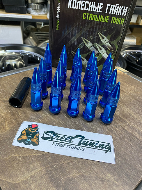 картинка Комплект гаек пики (пули) Starleks, 1/2, цвет синий, 20 шт. магазин  StreetTuning 