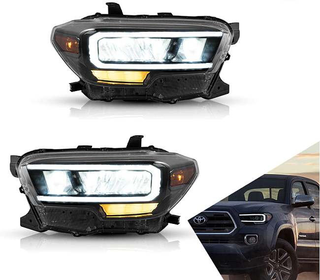 картинка Передние светодиодные фары для Toyota Tacoma с 2015 по 2019 г магазин  StreetTuning 
