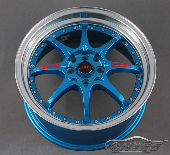 картинка Новые диски RAYS CE28SL R17 4X114,3/4X100 ET38 J7,5 синие + полированная полка магазин  StreetTuning 