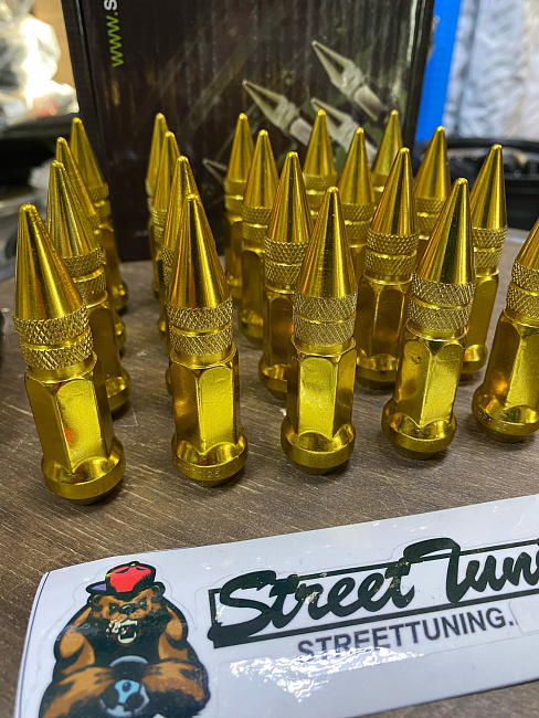 картинка Комплект гаек пики (пули) Starleks, 1/2, цвет золотой, 20 шт. магазин  StreetTuning 